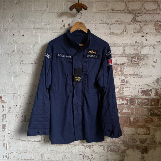Vintage British Royal Navy Military Button Shirt