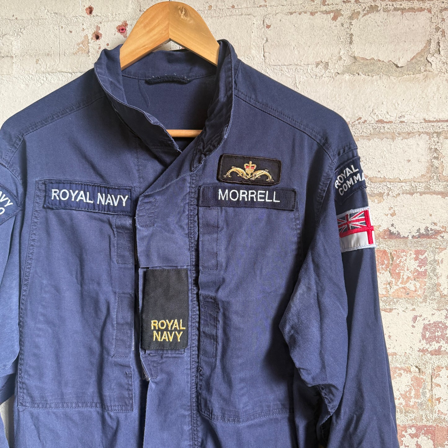 Vintage British Royal Navy Military Button Shirt