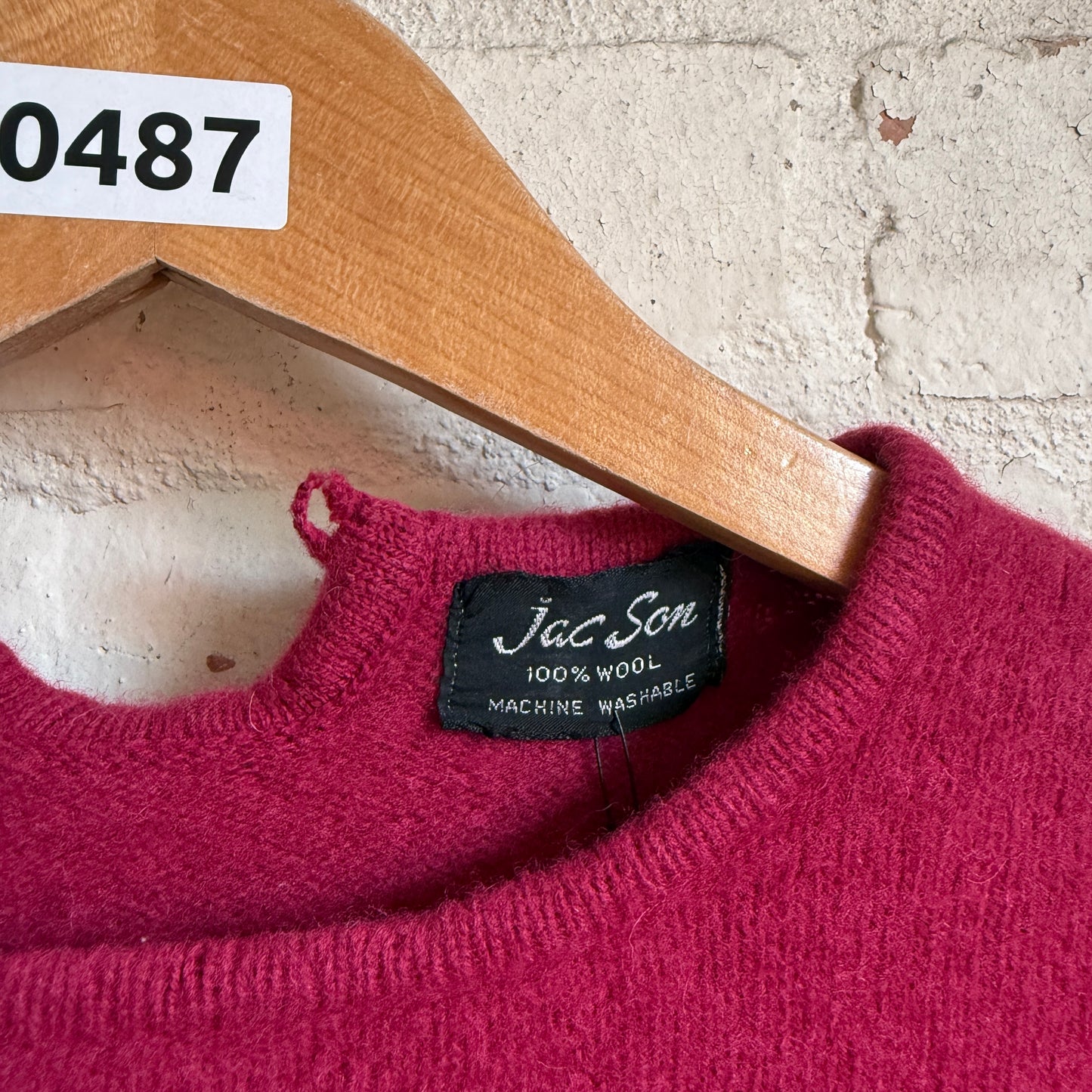 1970s Maroon Patterned Knitted Jumper
