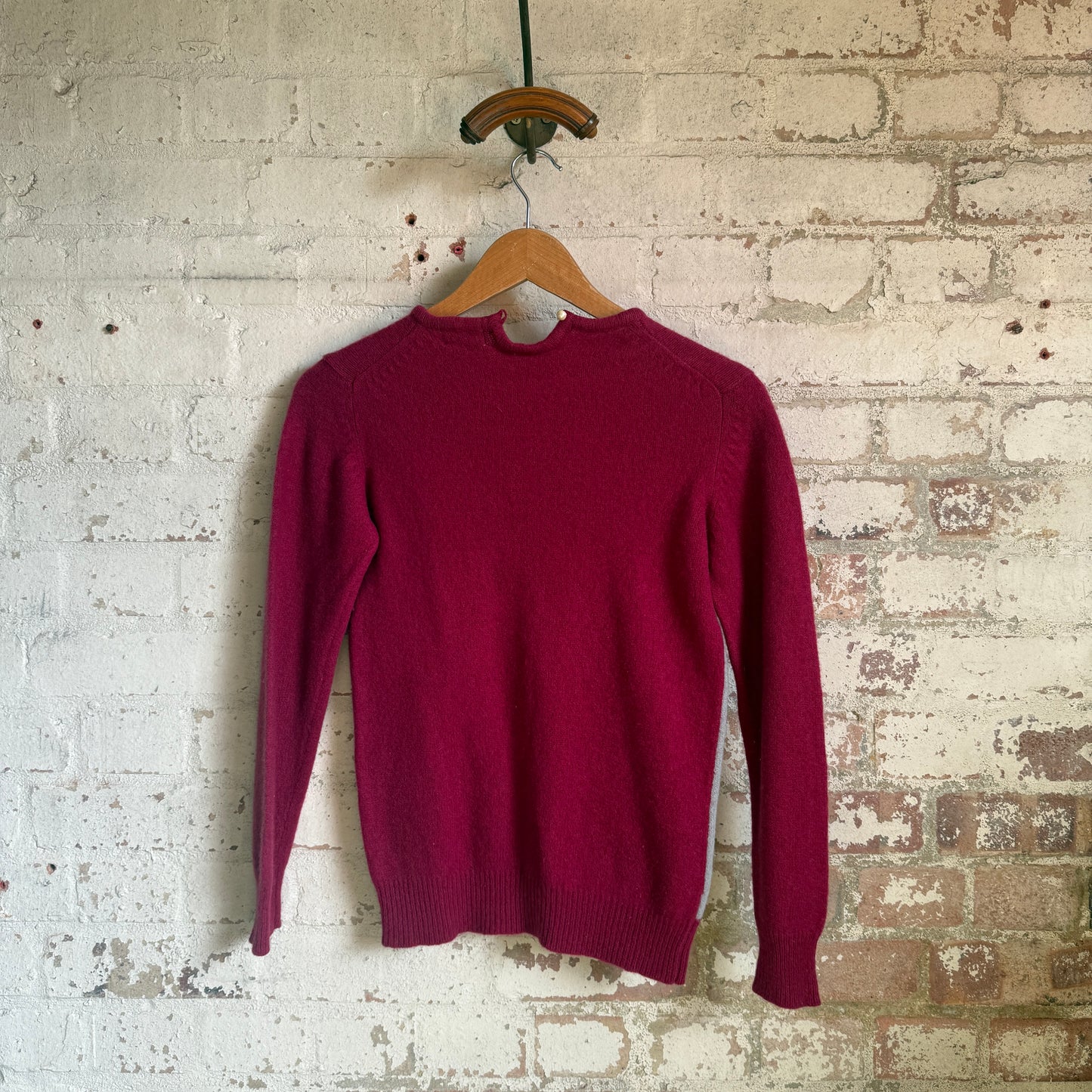 1970s Maroon Patterned Knitted Jumper