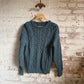 1980s Green St Michaels Cable Arran Knitted Jumper