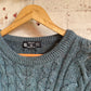 1980s Green St Michaels Cable Arran Knitted Jumper