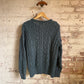1980s Green St Michaels Cable Arran Knitted Jumper
