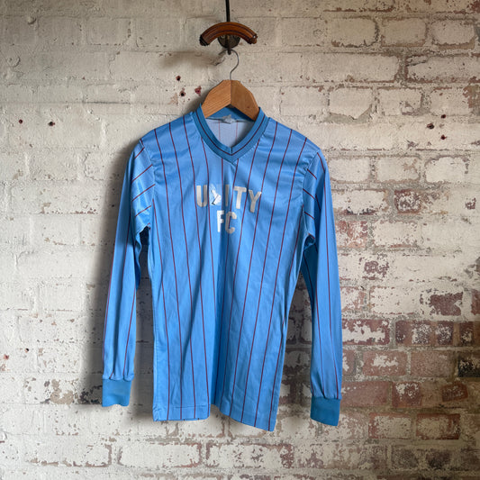 1970s Blue Long Sleeve Graphic Shirt