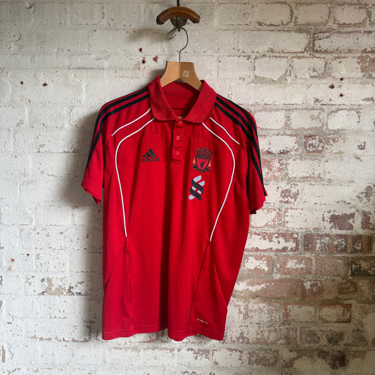 2000s Adidas Red Liverpool Training Polo Shirt