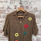 1960s Brown Long Linen Circle Dress