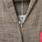 1960s Brown Long Linen Circle Dress