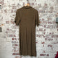1960s Brown Long Linen Circle Dress