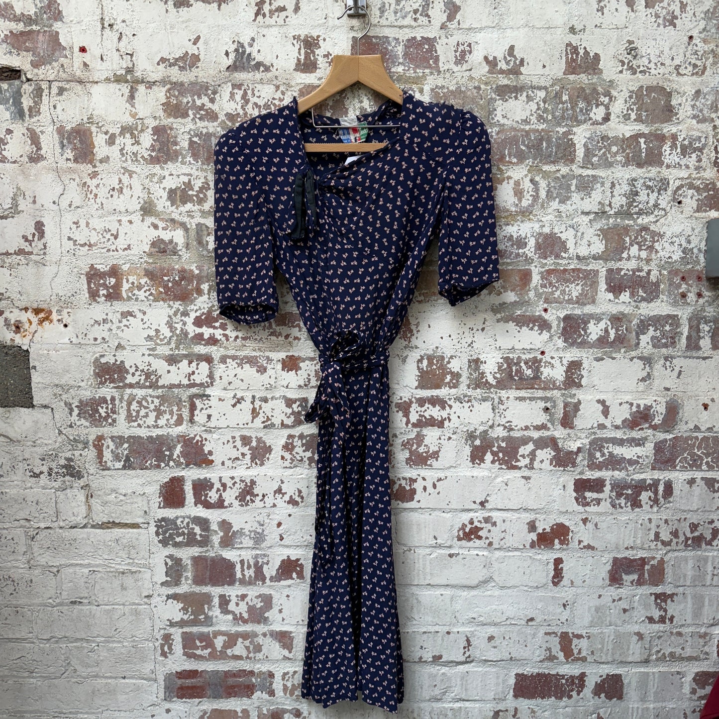 1950s CC41 Print Belted Dress