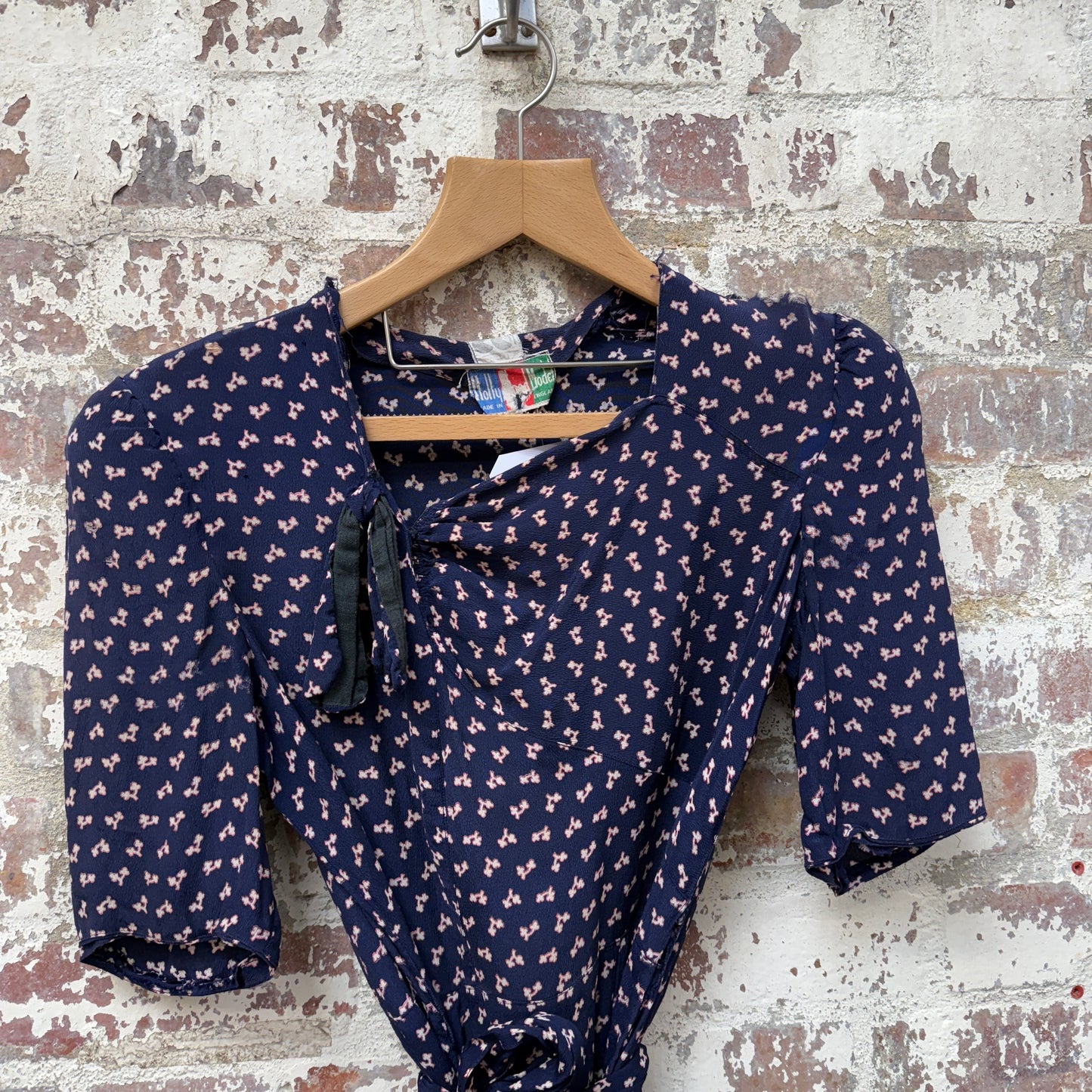 1950s CC41 Print Belted Dress