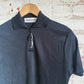 1970s Black Polyester Button Polo Shirt