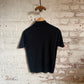 1970s Black Polyester Button Polo Shirt