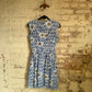 1960s Blue Flower Printed Dress