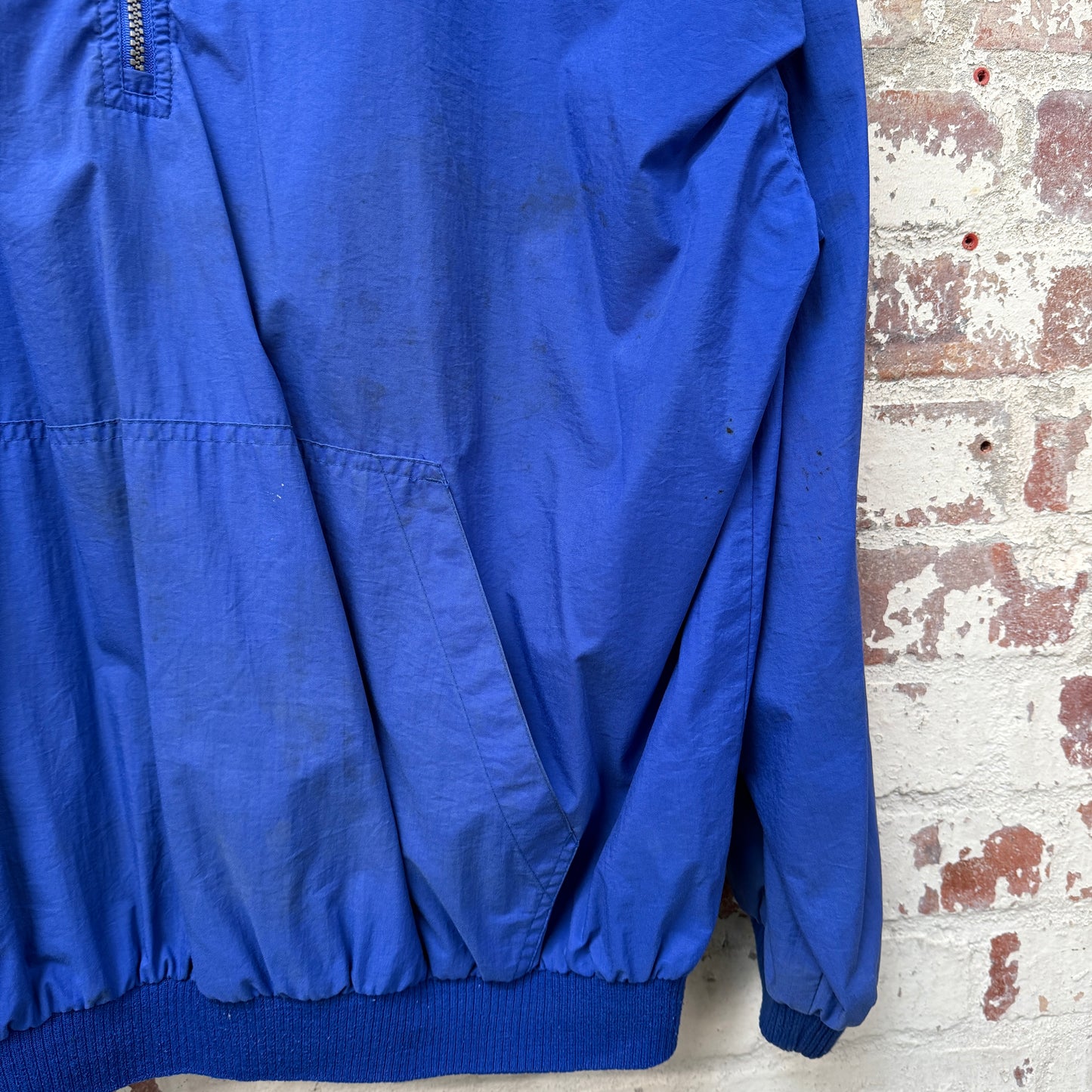 1990s Blue Adidas Pull Over Smock Jacket