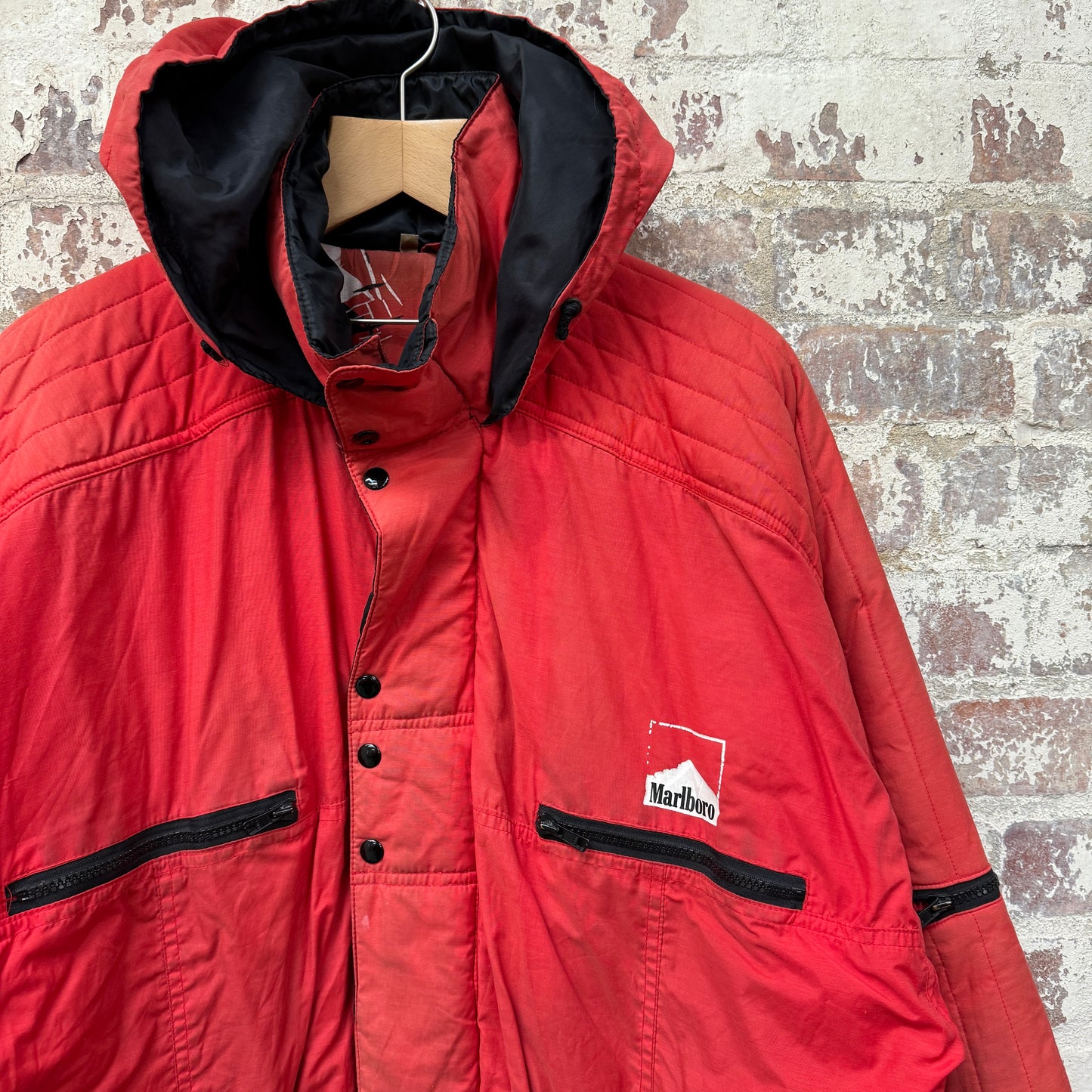 1990s Red Marlboro Padded Parka Jacket