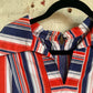 1970s Red and Blue Striped Cotton Dress