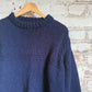 1980s Navy Hand Knitted Fisherman Jumper