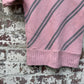 1980s Pink Striped Knitted Short Sleeved Jumper
