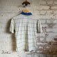 1980s Beige Striped Polo Shirt Top