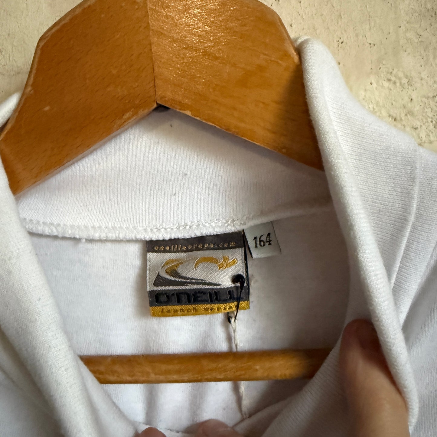 1990s White Oneill Roll Neck Sweatshirt Top