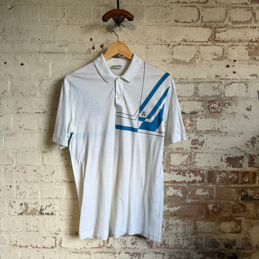 1980s White Cerutti 1881 Polo Shirt Top