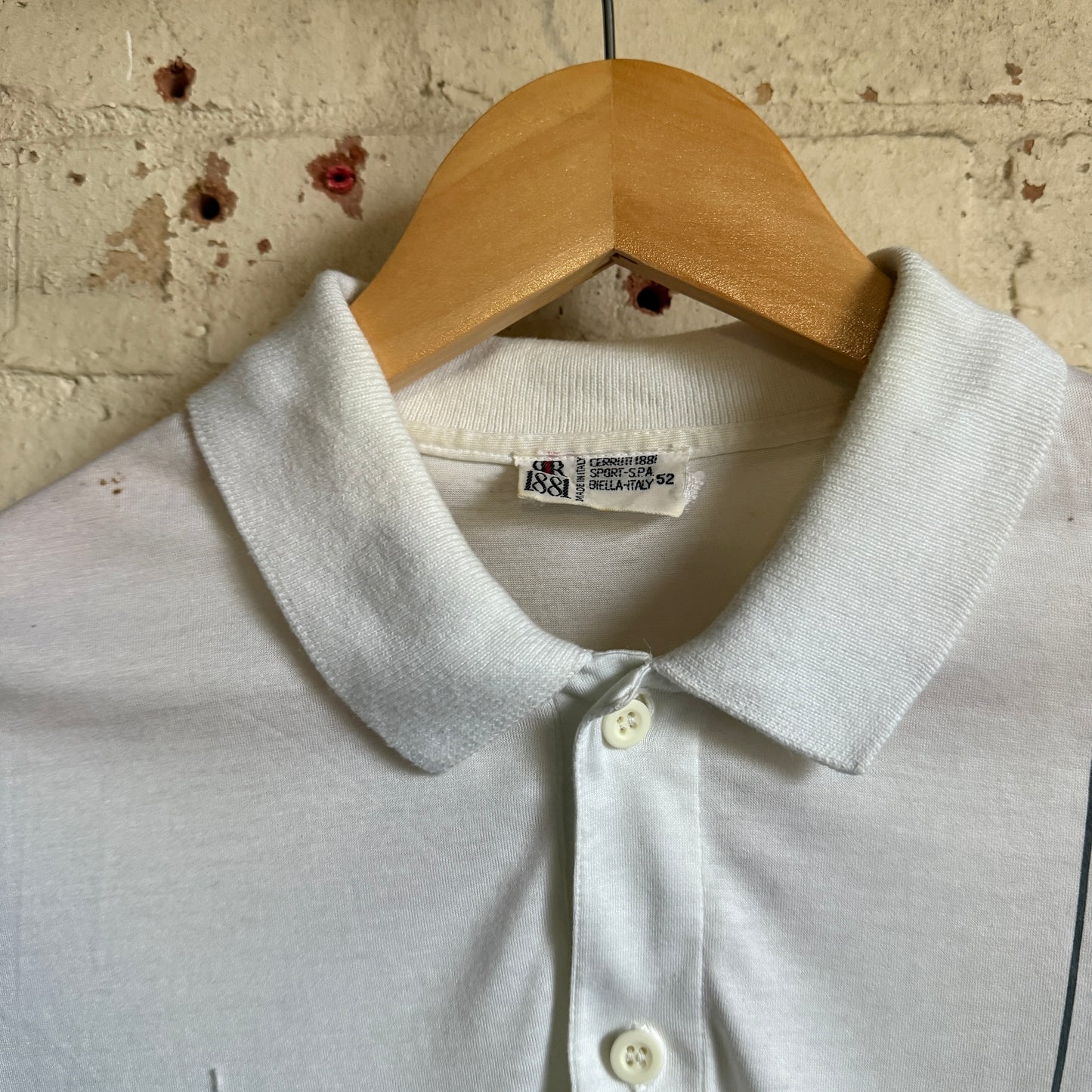 1980s White Cerutti 1881 Polo Shirt Top