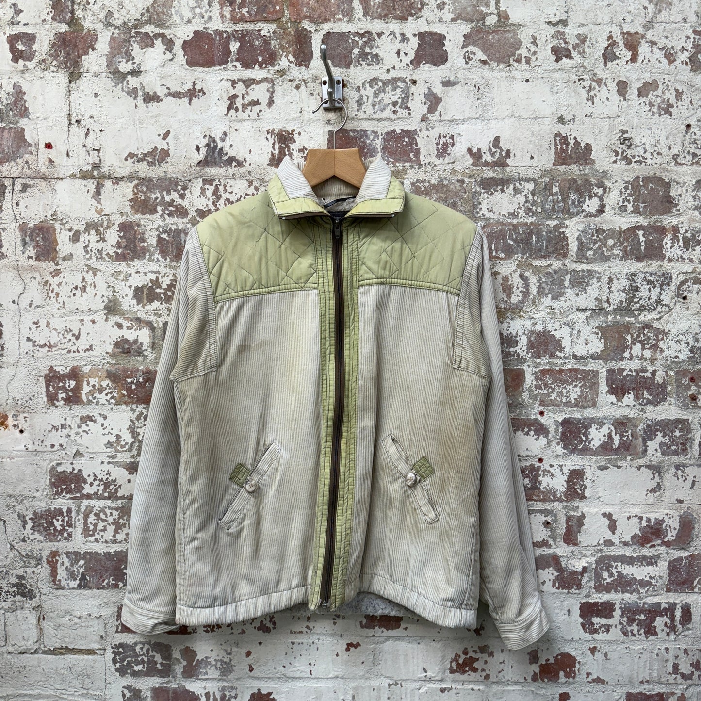 1980s Cream Corduroy Padded Jacket