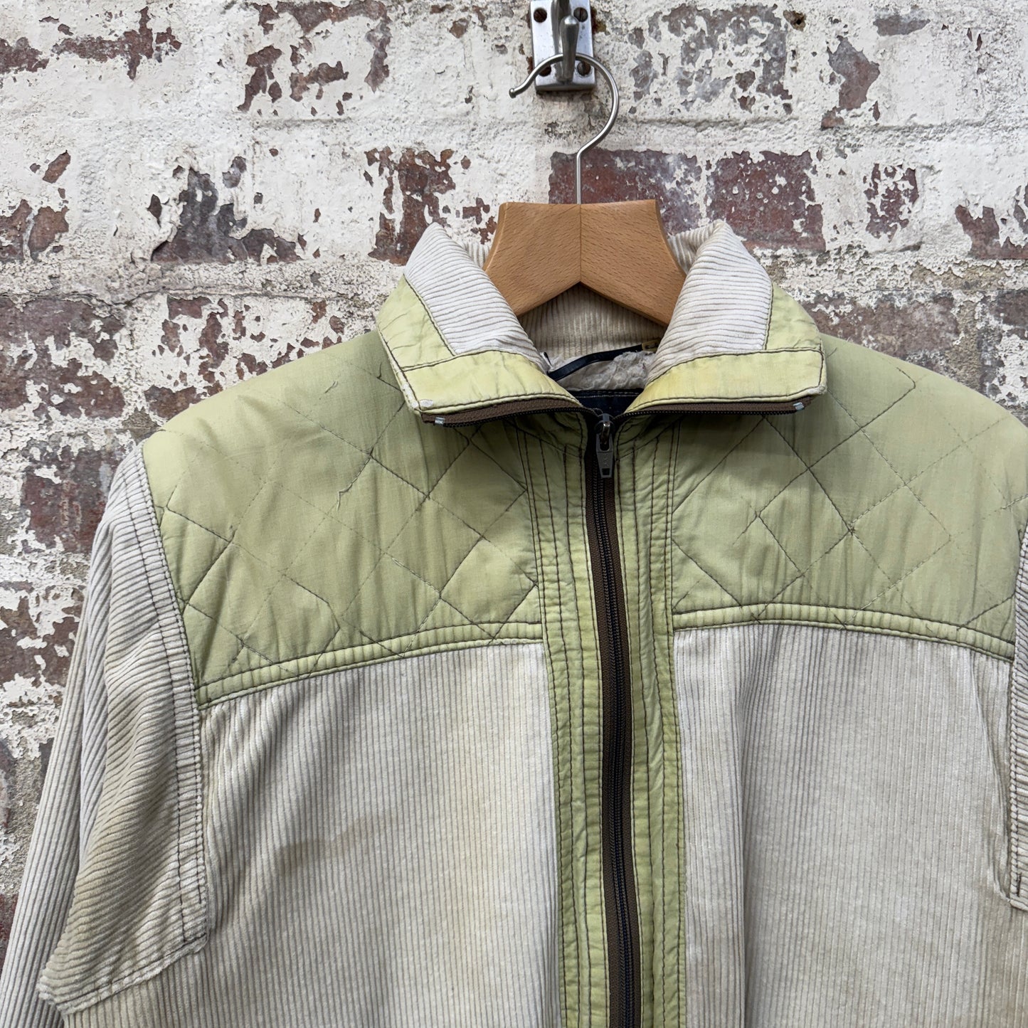 1980s Cream Corduroy Padded Jacket