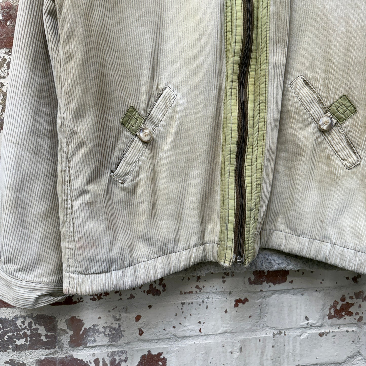 1980s Cream Corduroy Padded Jacket