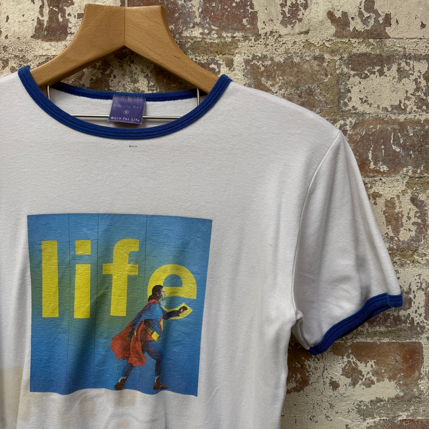 1990s White Simply Red 'Life' Graphic Band T-Shirt