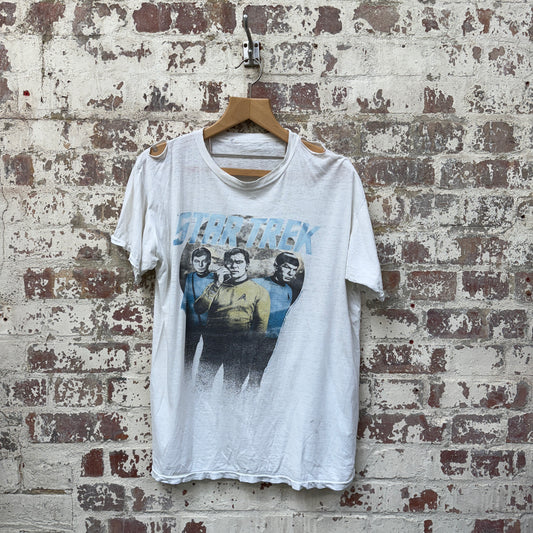1980s 1985 White Graphic Star Trek Graphic T-Shirt