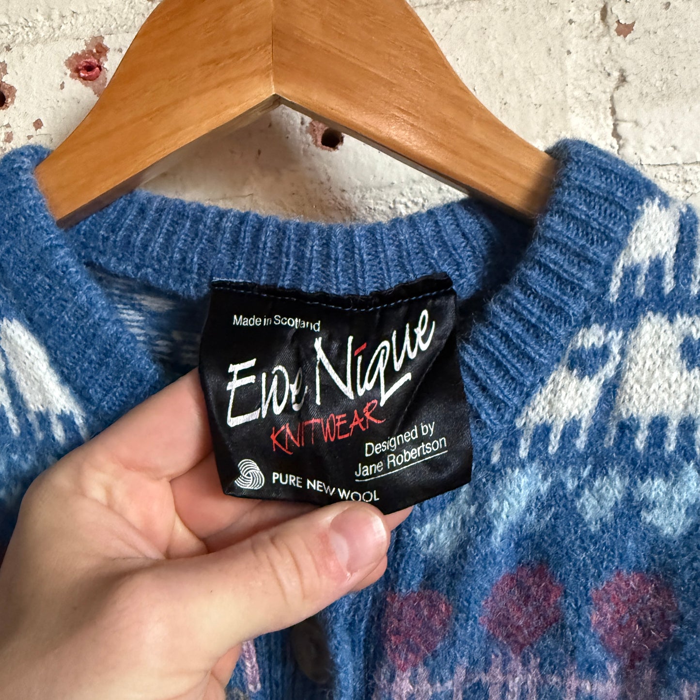 1970s Sheep Knitted Button Cardigan Jumper