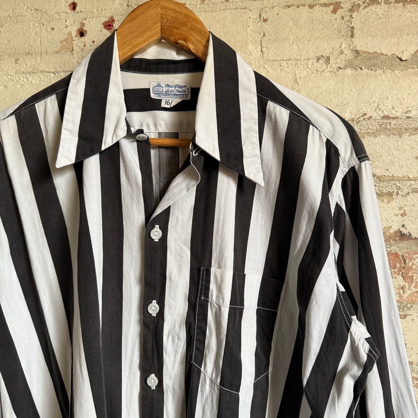 1950s Black and White Rayon Referee Shirt