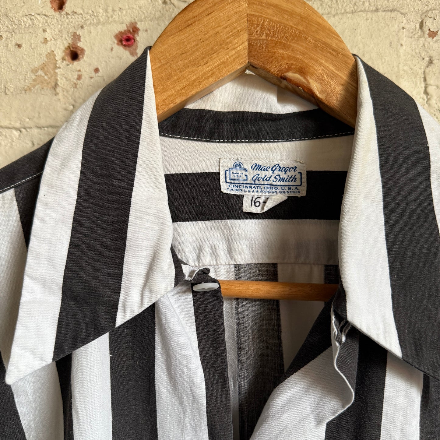 1950s Black and White Rayon Referee Shirt