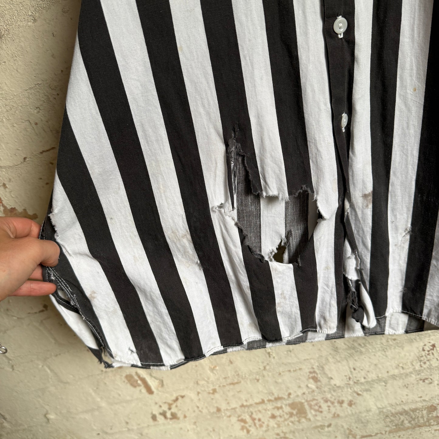 1950s Black and White Rayon Referee Shirt