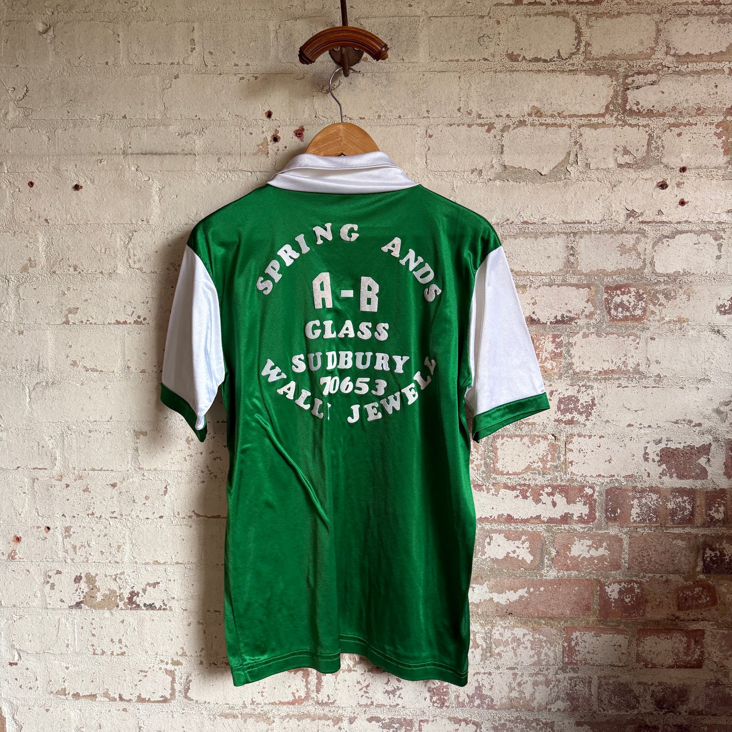 1970s Green Velvet Flocked Print Shirt