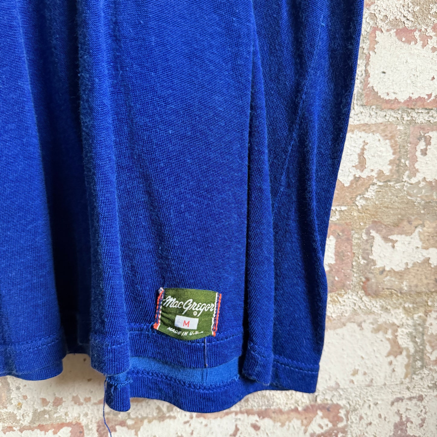 1960s Blue Columbia Banking Rayon Shirt