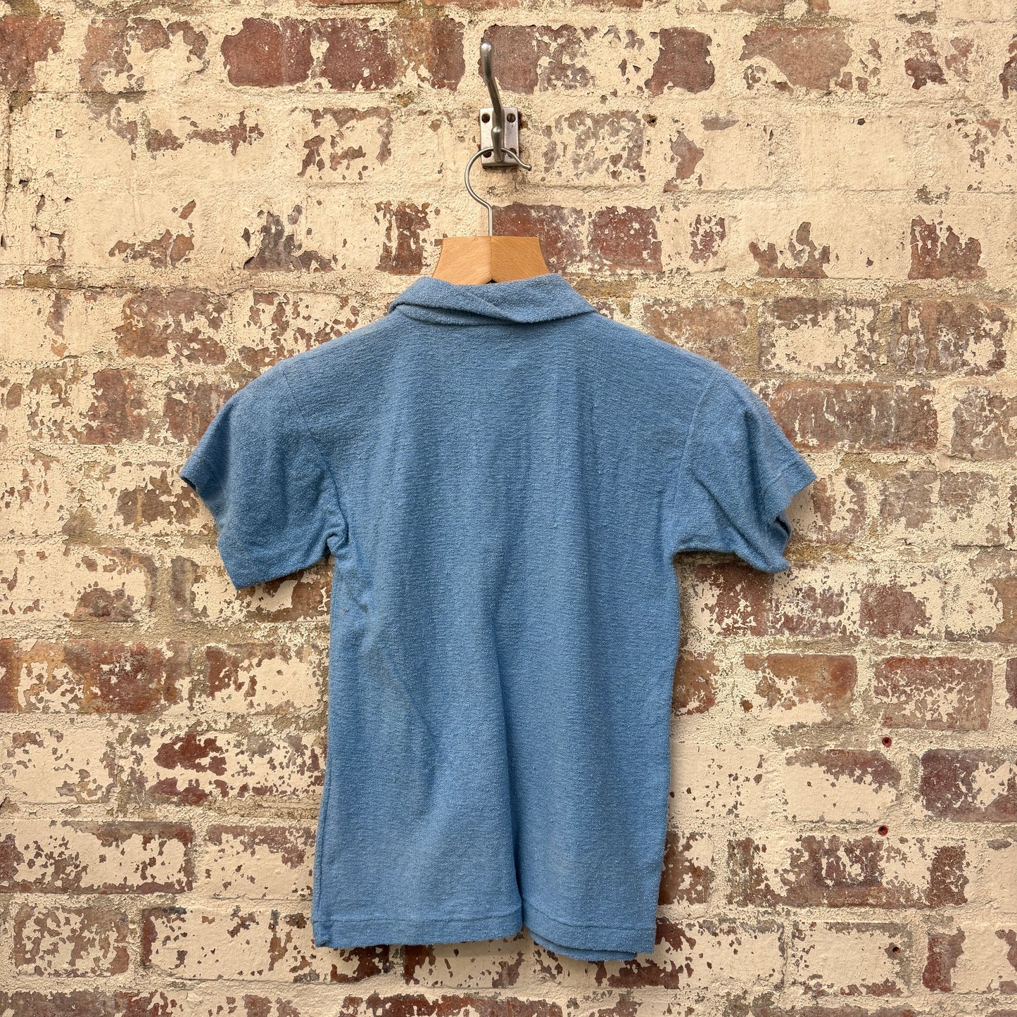 1970s Blue Towelling Zip Shirt