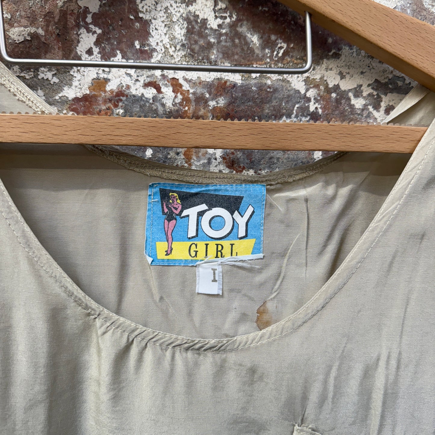 1970s Beige Silk 'Toy Girl' Blouse