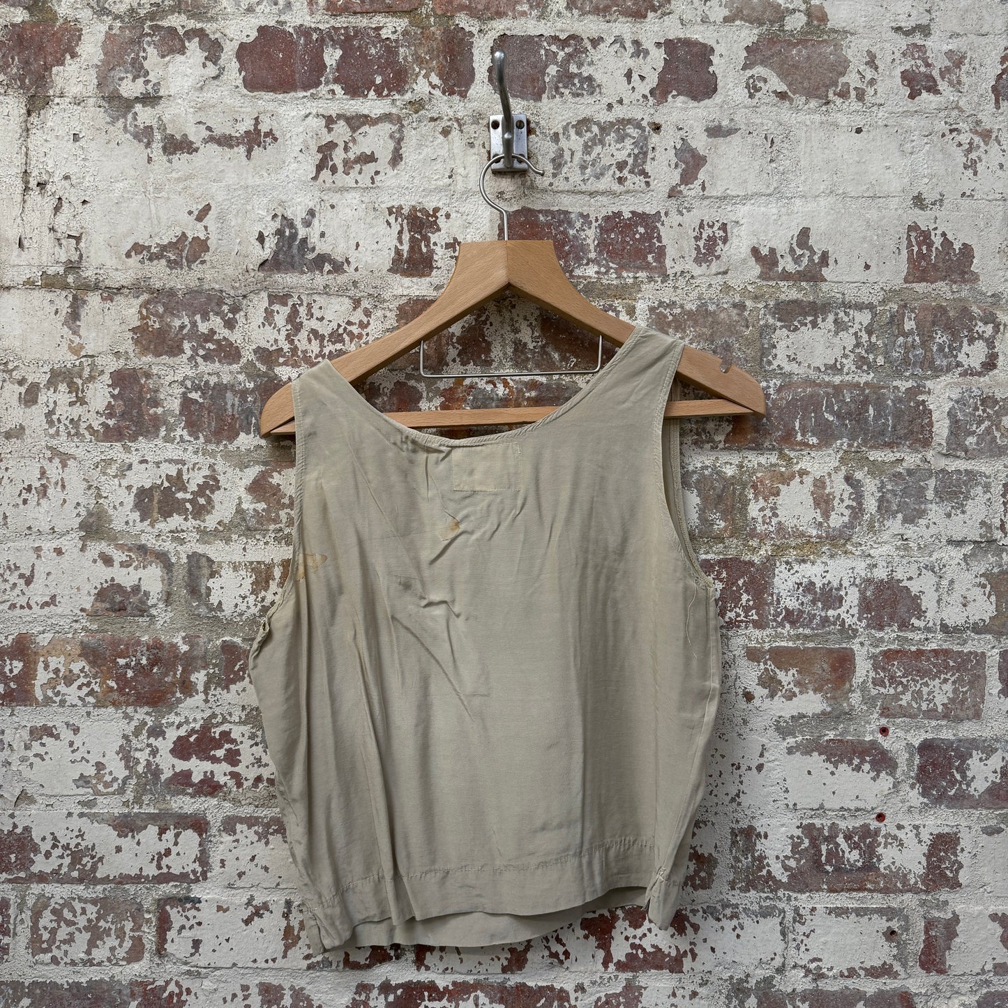 1970s Beige Silk 'Toy Girl' Blouse