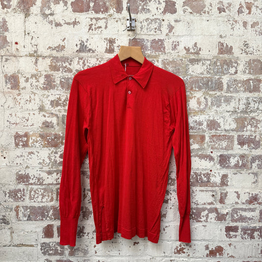 1960s Red Knitted British Long Sleeve Shirt