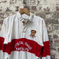 1990s White Graphic Rugby Jumper
