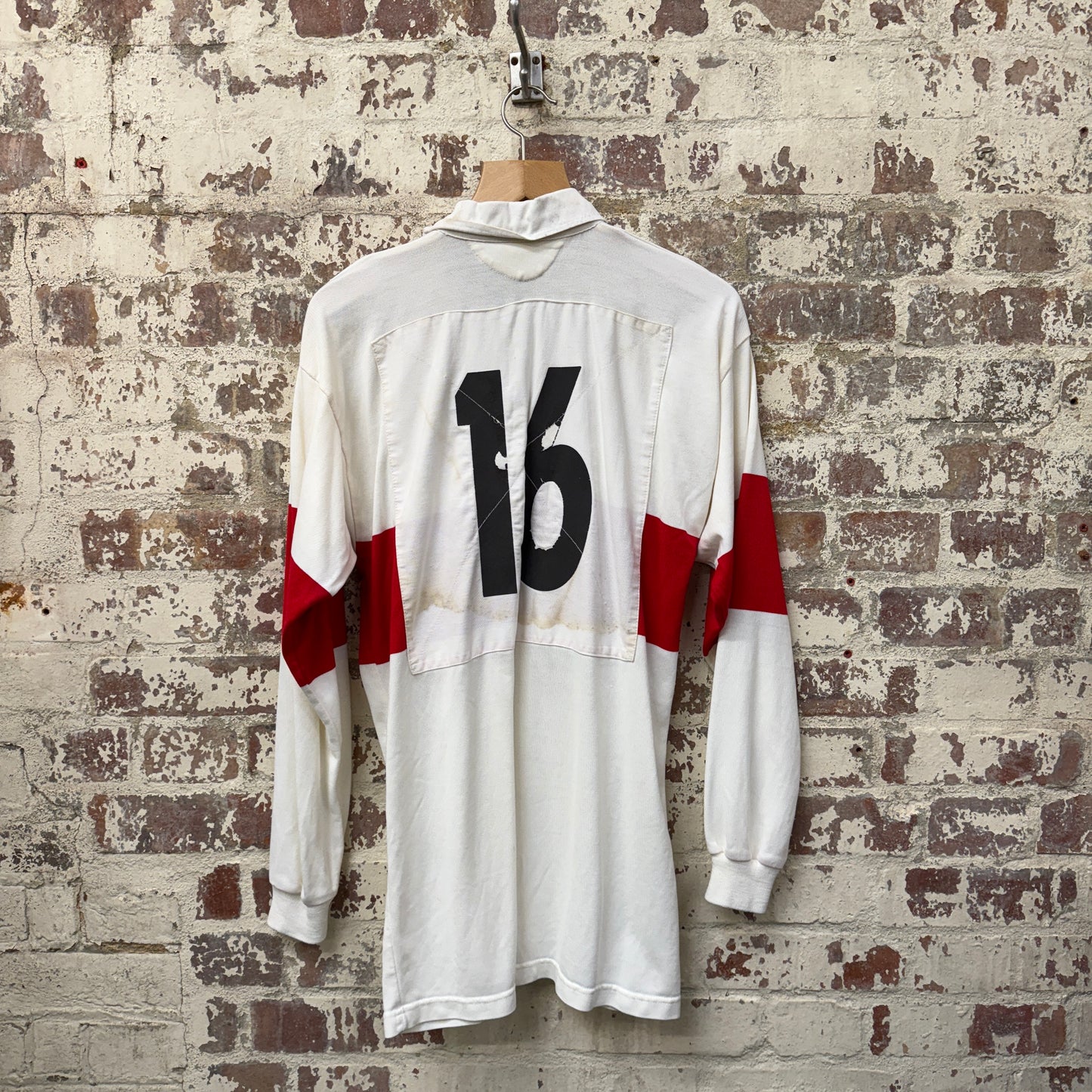 1990s White Graphic Rugby Jumper