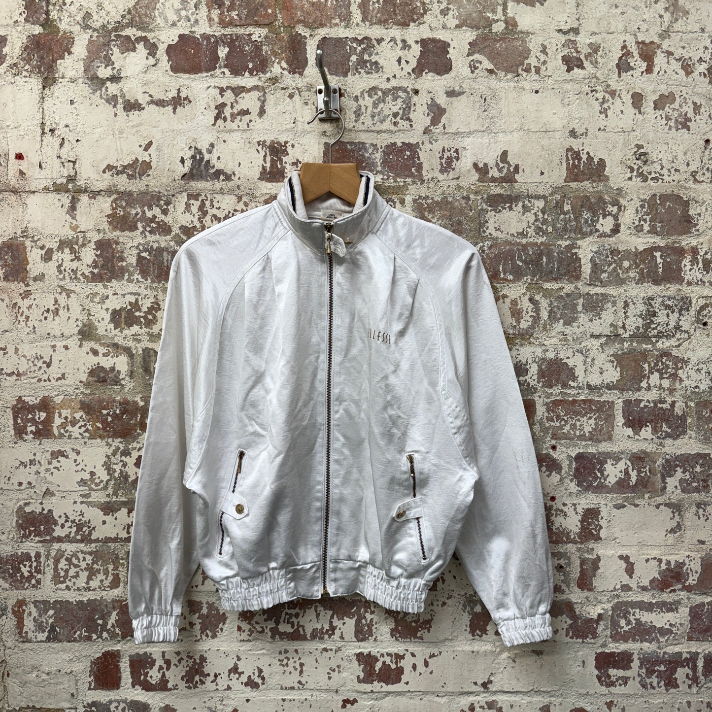 1980s White Ellesse Track Top