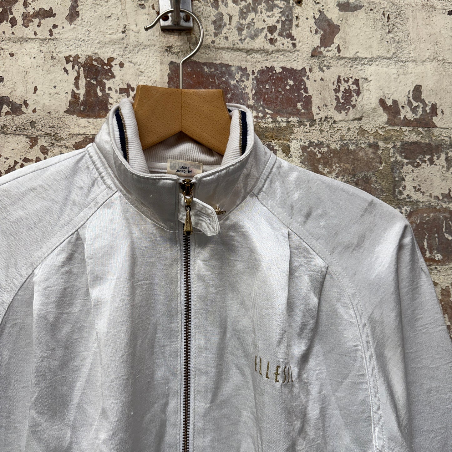 1980s White Ellesse Track Top