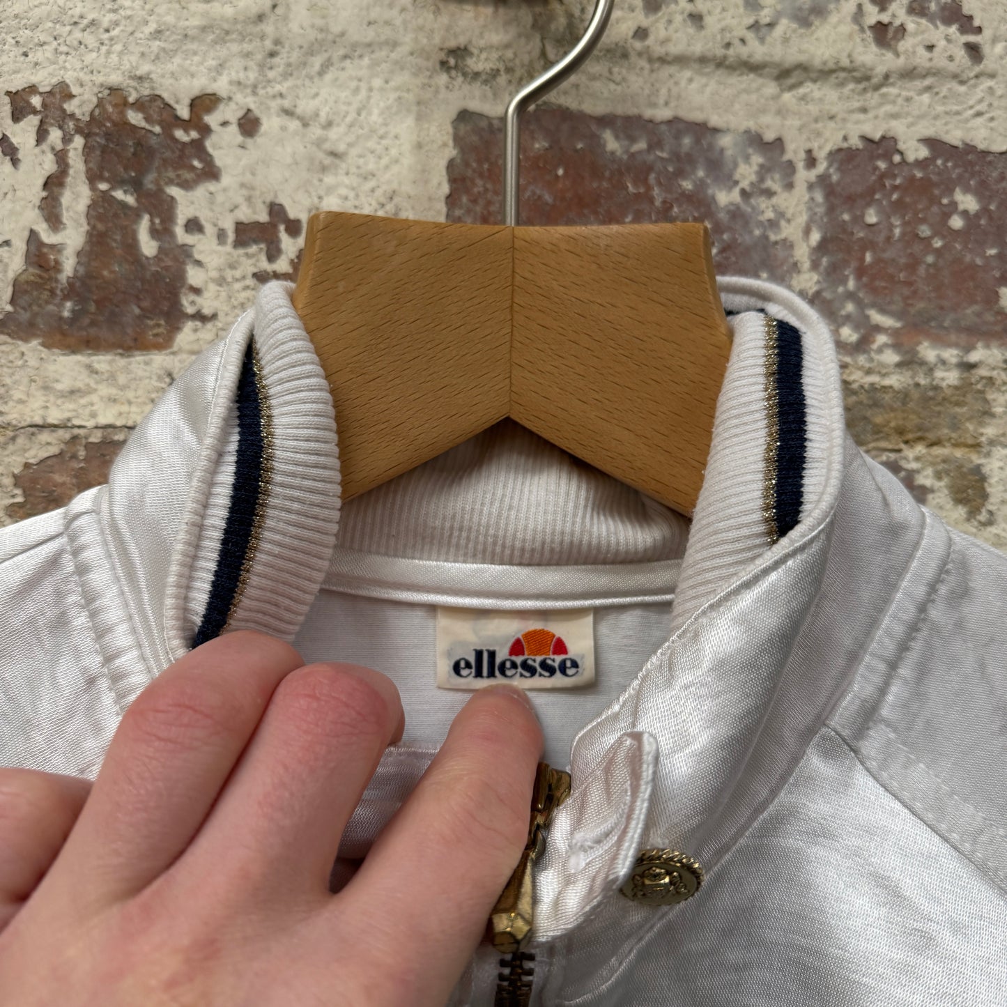 1980s White Ellesse Track Top