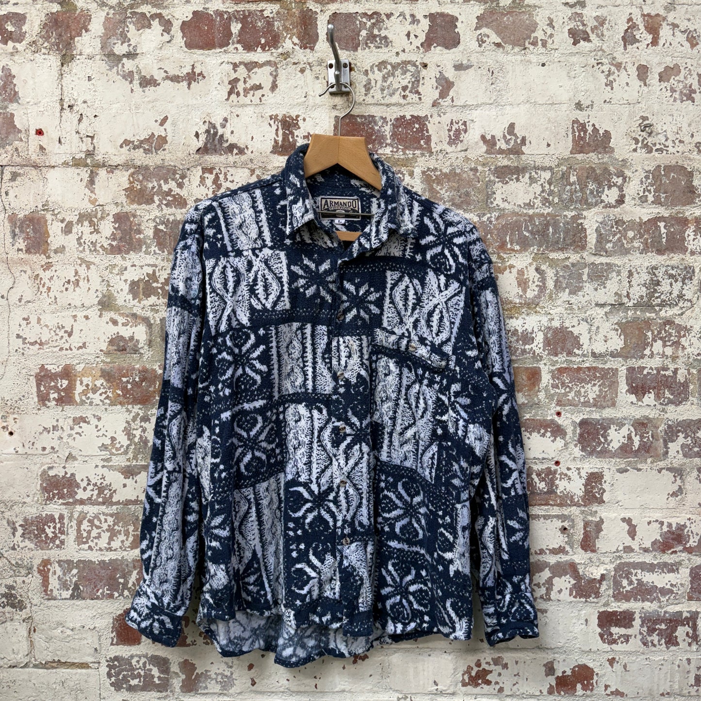 1990s Printed Long Sleeve Shirt