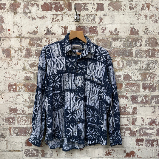 1990s Printed Long Sleeve Shirt