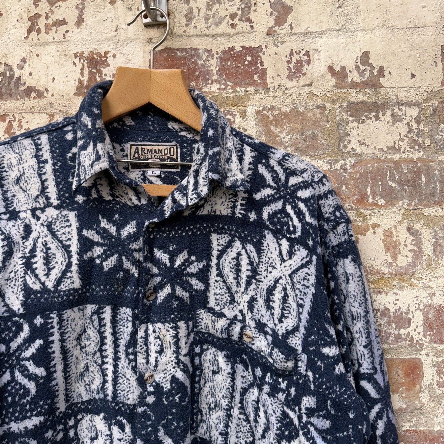 1990s Printed Long Sleeve Shirt