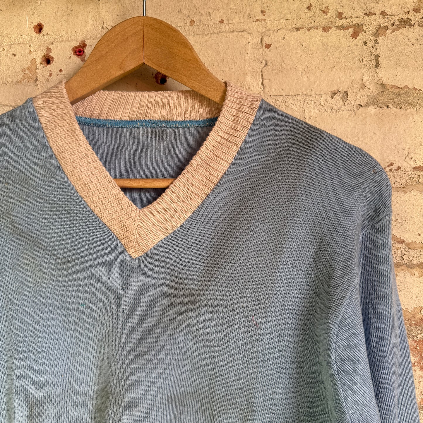 1960s Blue Wool Knitted Jumper